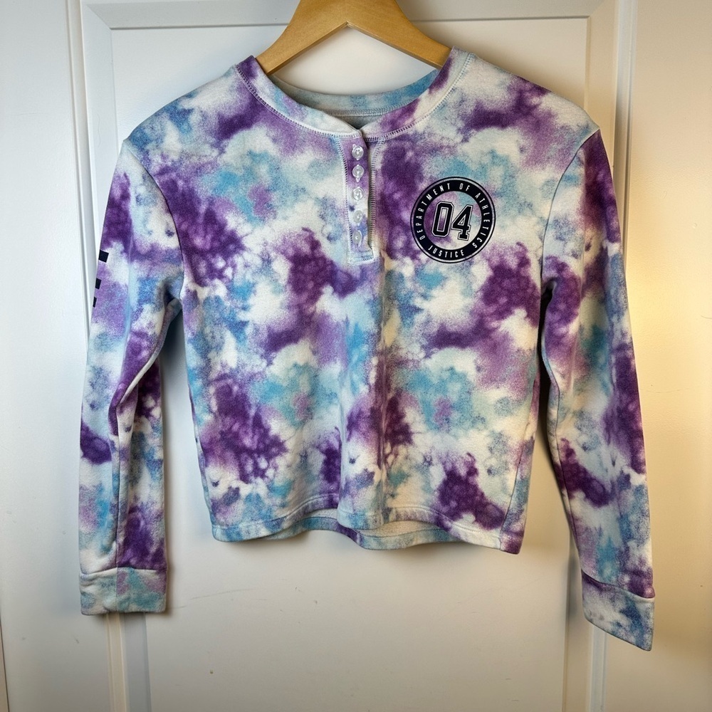 Justice Purple and Blue Tie-Dye Sweatshirt - Picture 4 of 9